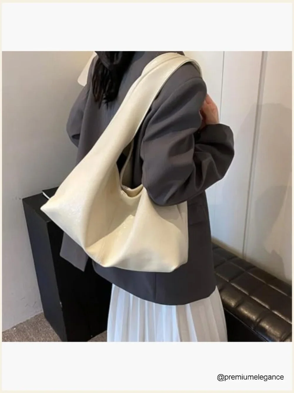 Large Slouchy Hobo Work Tote Bag Faux Leather Shoulder Bag